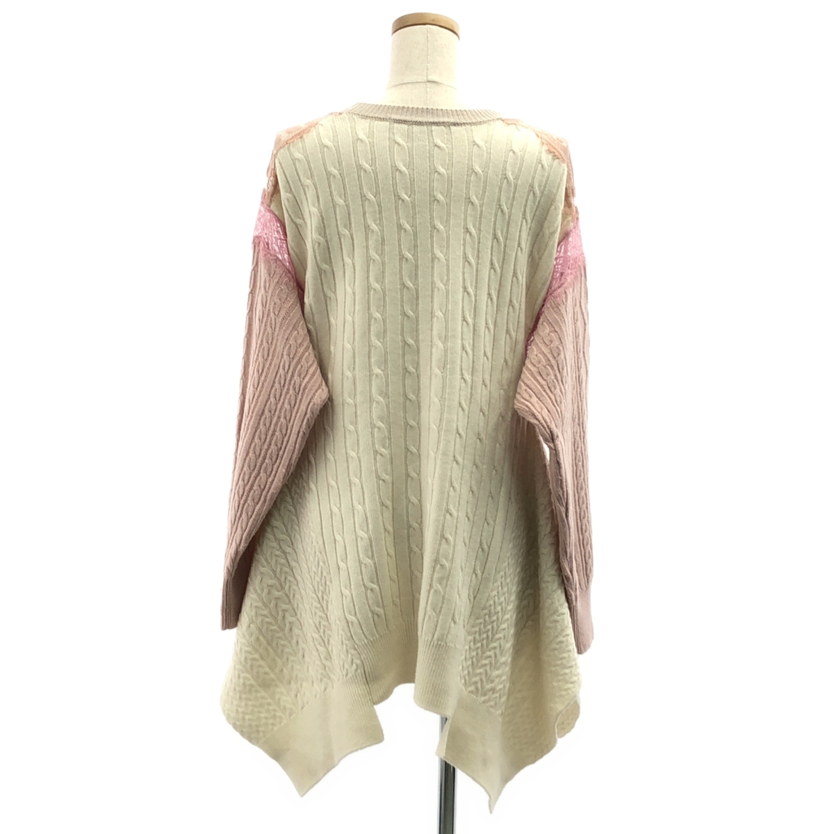 STELLA McCARTNEY / ステラマッカートニー レース切替 マルチカラー ウール ケーブルニット