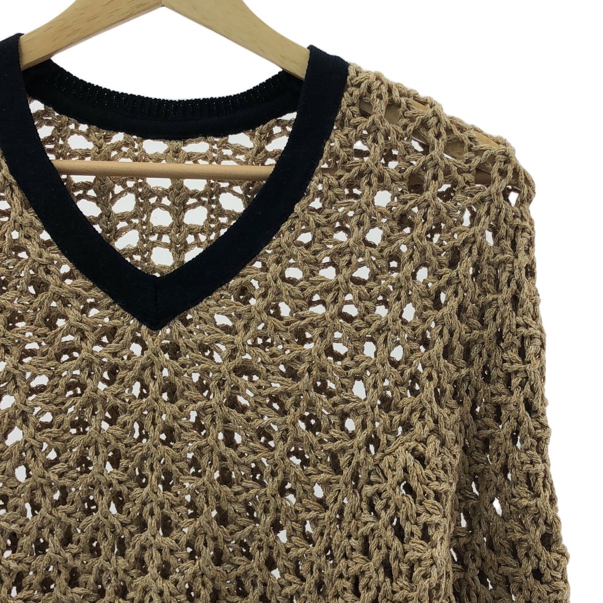 AKIRANAKA / アキラナカ シルクブレンド リネン コットン かぎ編み ニット セーター