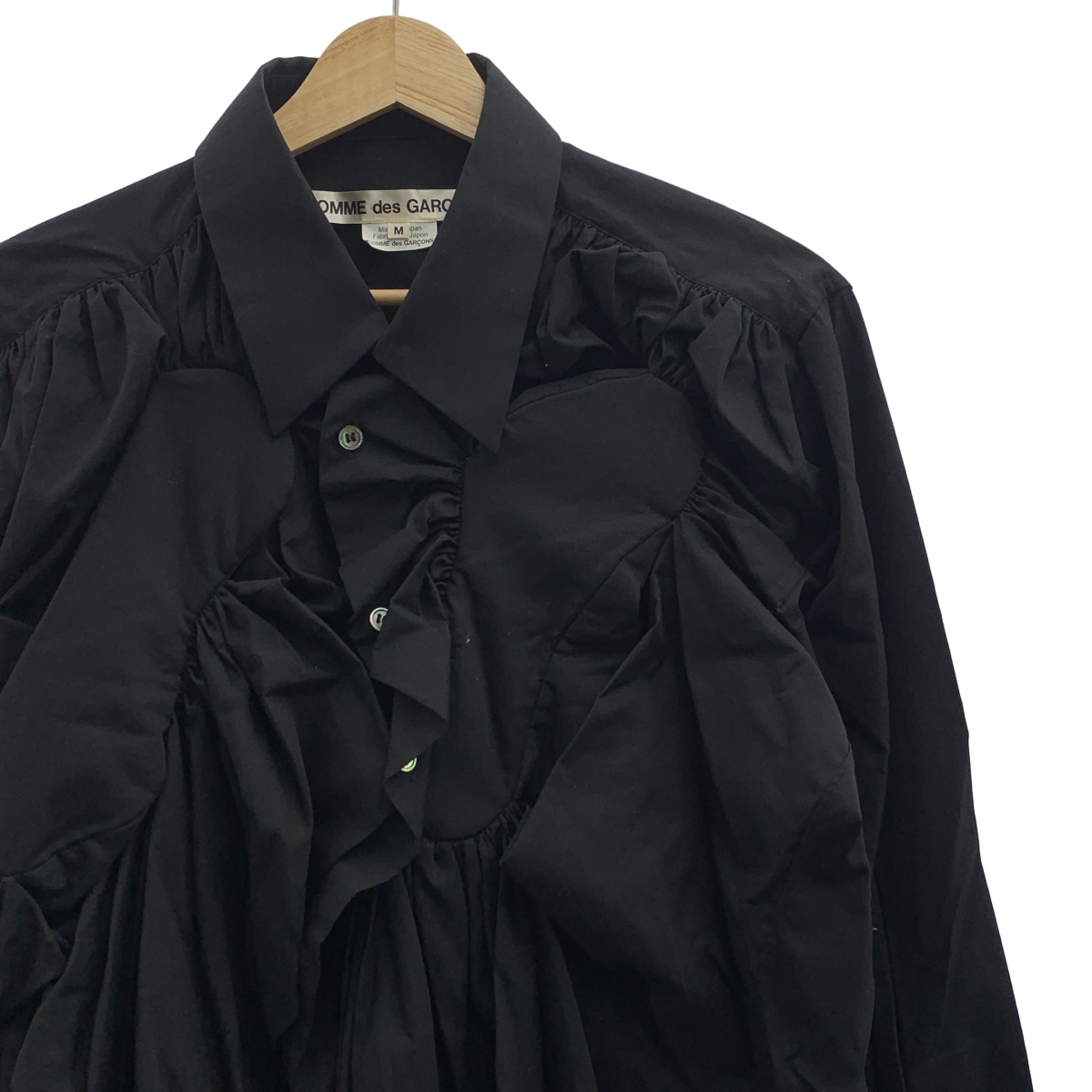 COMME des GARCONS / コムデギャルソン コットン ギャザー アシンメトリー シャツ