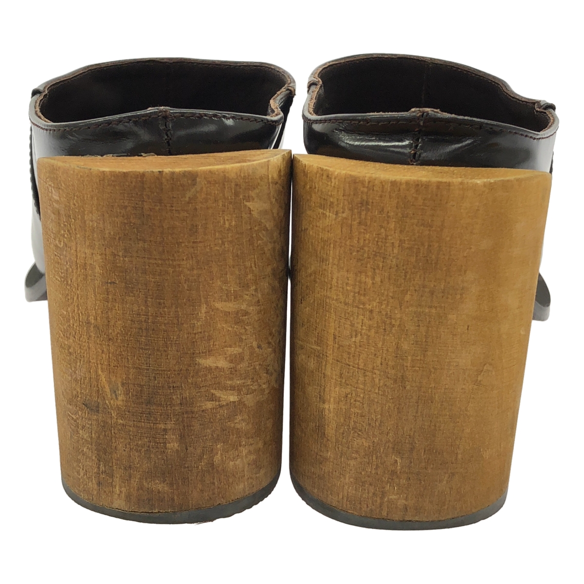 ENFOLD / エンフォルド チャンキーヒール ウッドミュール サンダル