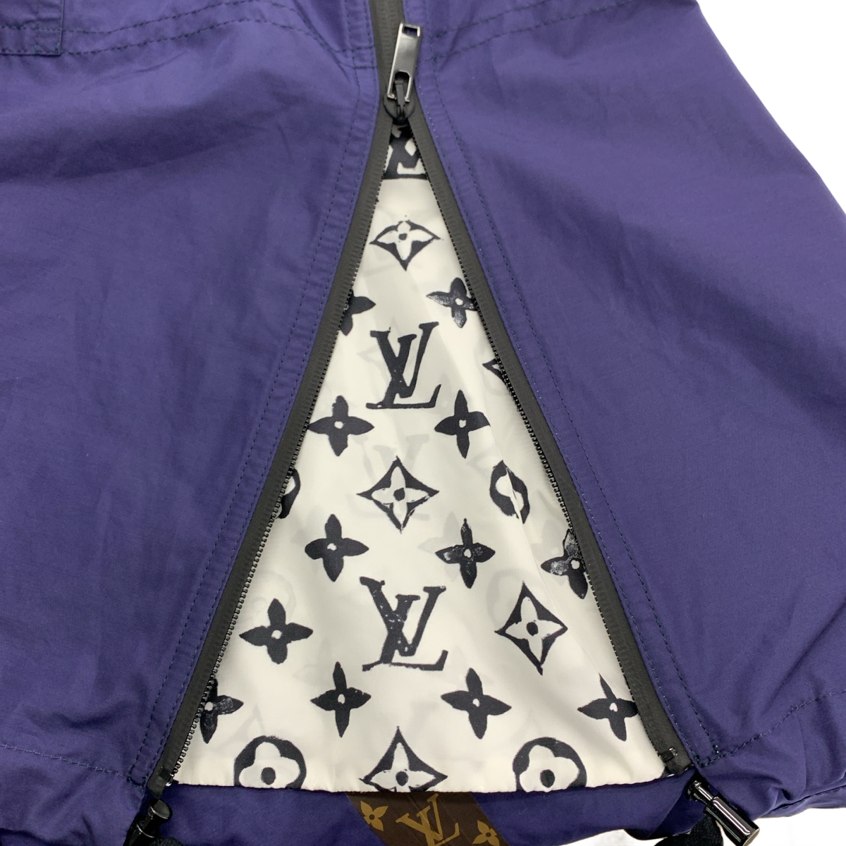 Louis Vuitton / ルイヴィトン コットン ナイロン サイドジップ モノグラム切替 ウインドブレーカー コート