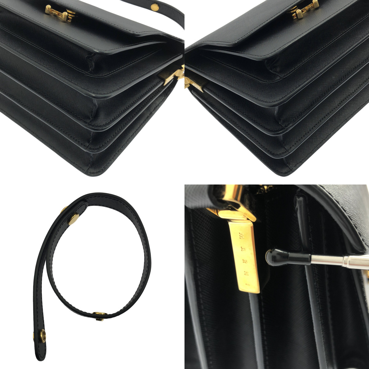 MARNI / マルニ トランク ミディアム サフィアーノレザー ショルダーバッグ