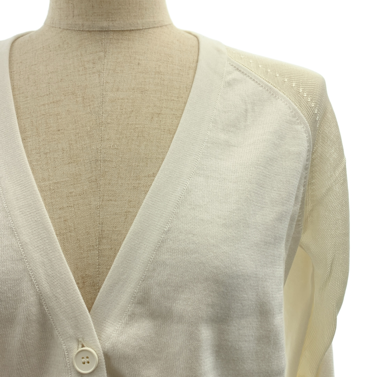 MM6 Maison Martin Margiela / エムエムシックスメゾンマルタンマルジェラ コットン レーヨン メッシュ切替 カーディガン