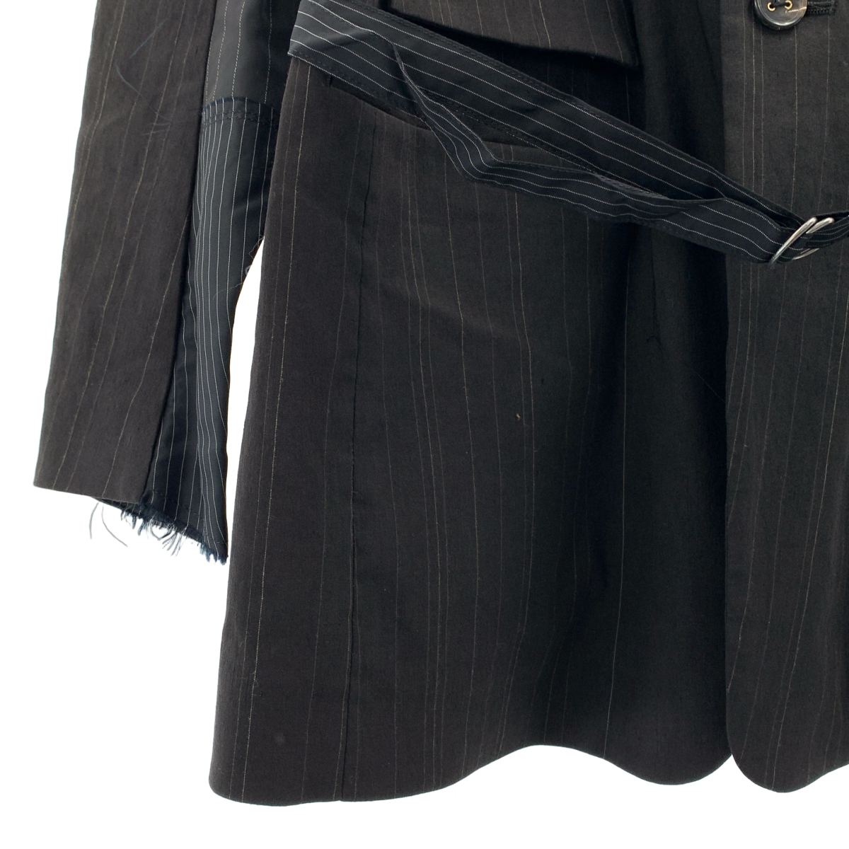 The Viridi-Anne / ザヴィリジアン ストライプ パッチワーク ジャケット