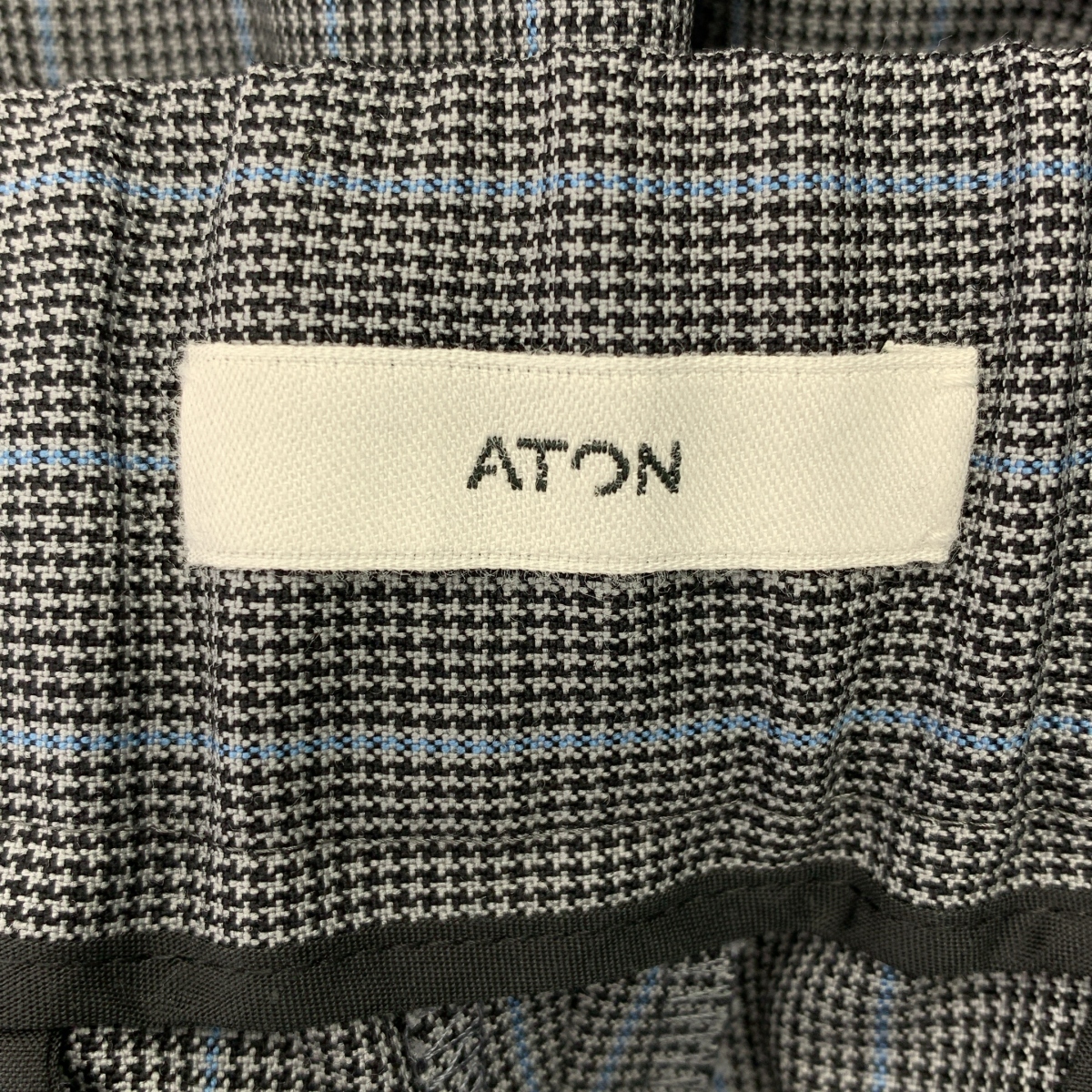 ATON / エイトン ドローストリング バックウエストゴム 2タック ワイド スラックス パンツ