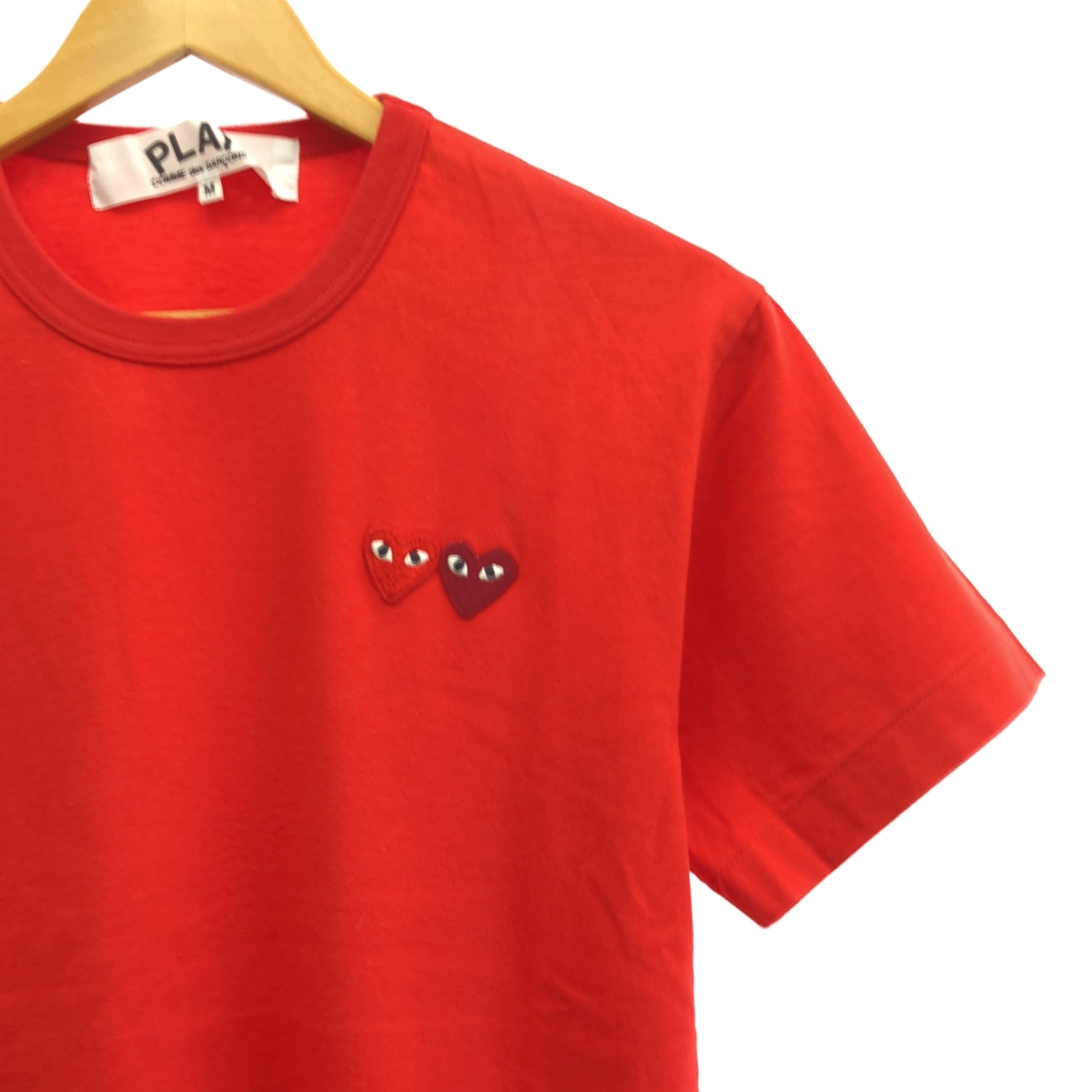 PLAY COMME des GARCONS / プレイコムデギャルソン コットン ダブルハート パッチ Tシャツ