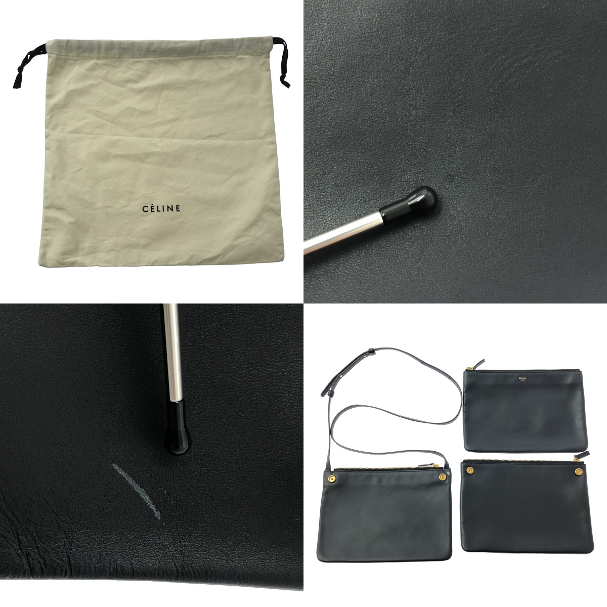 CELINE / セリーヌ by Phoebe Philo フィービー / トリオ ラージ レザー ロゴ ショルダーバッグ