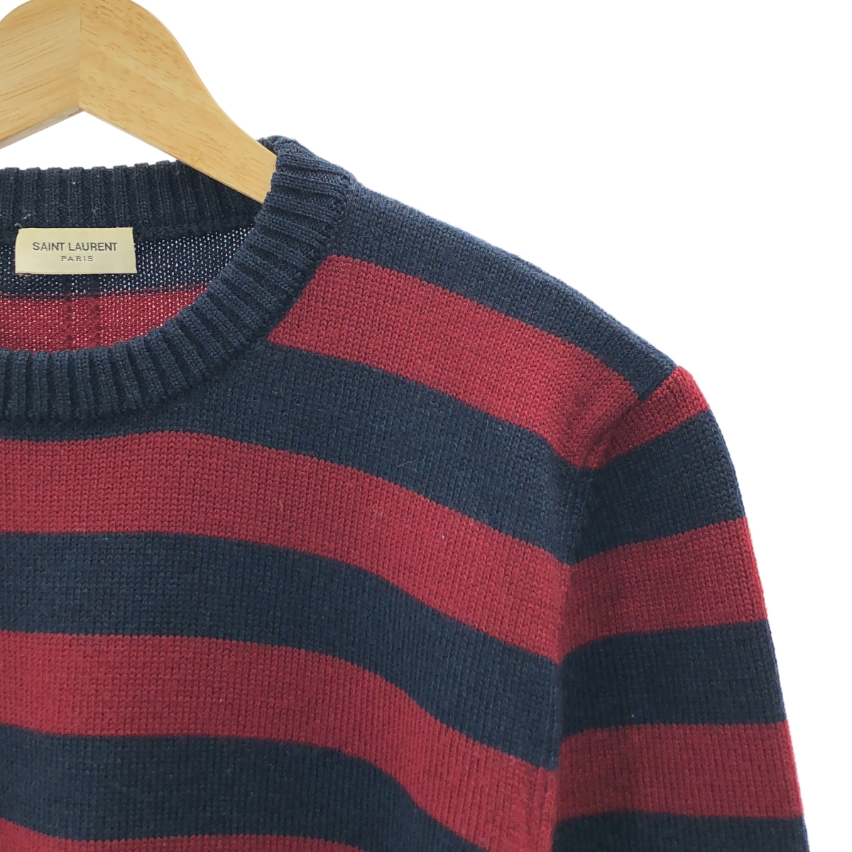 SAINT LAURENT PARIS / サンローランパリ ボーダー クルーネック ウールニット