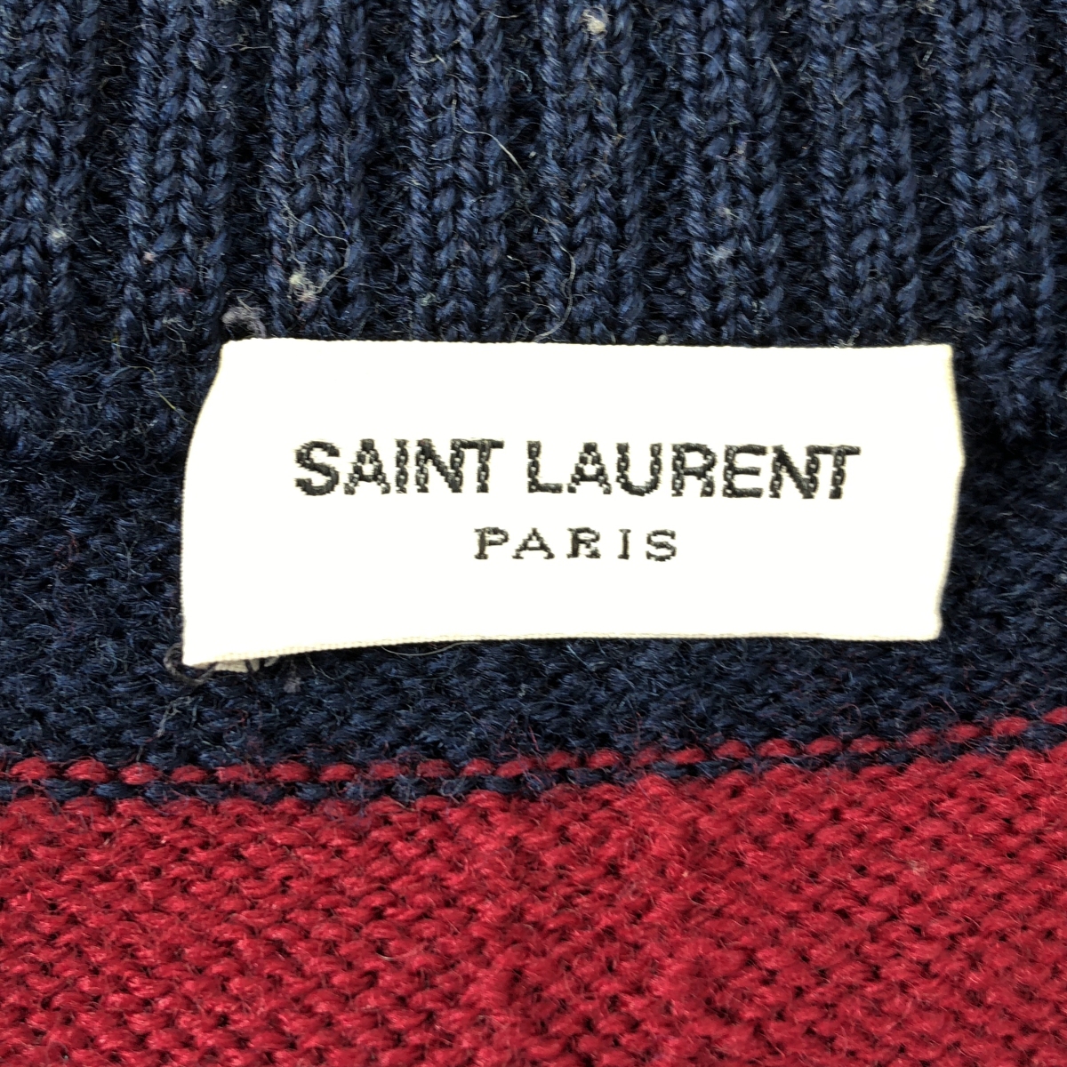 SAINT LAURENT PARIS / サンローランパリ ボーダー クルーネック ウールニット