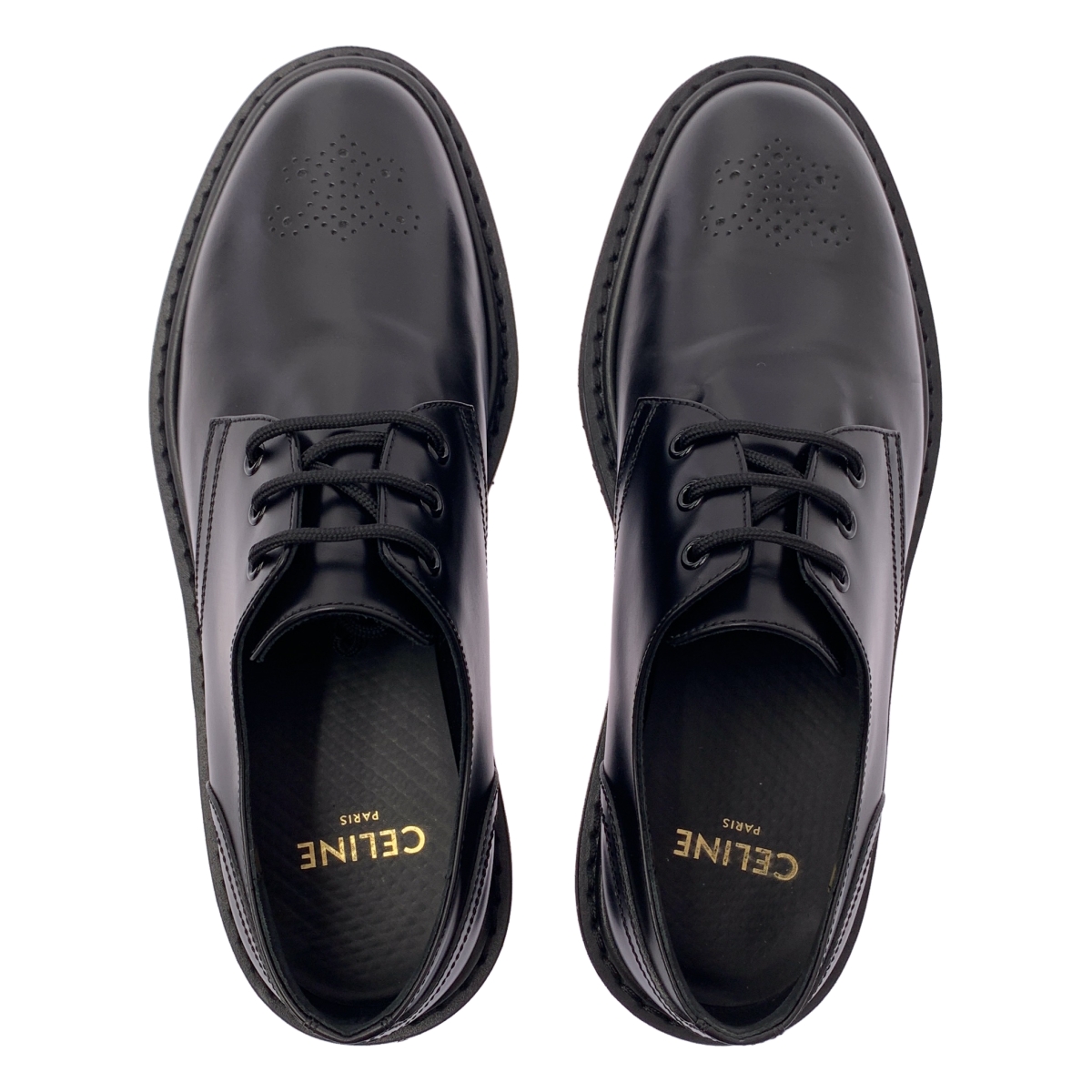 CELINE / セリーヌ トリオンフ パンチング レンジャー レザー ダービー ドレスシューズ 革靴