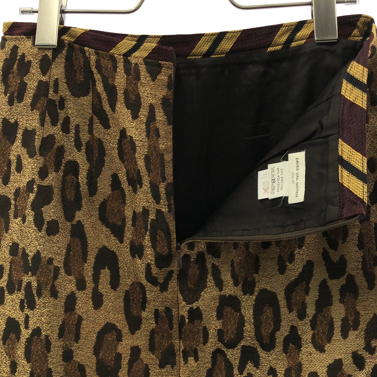 DRIES VAN NOTEN / ドリスヴァンノッテン レオパード ジャガード スカート