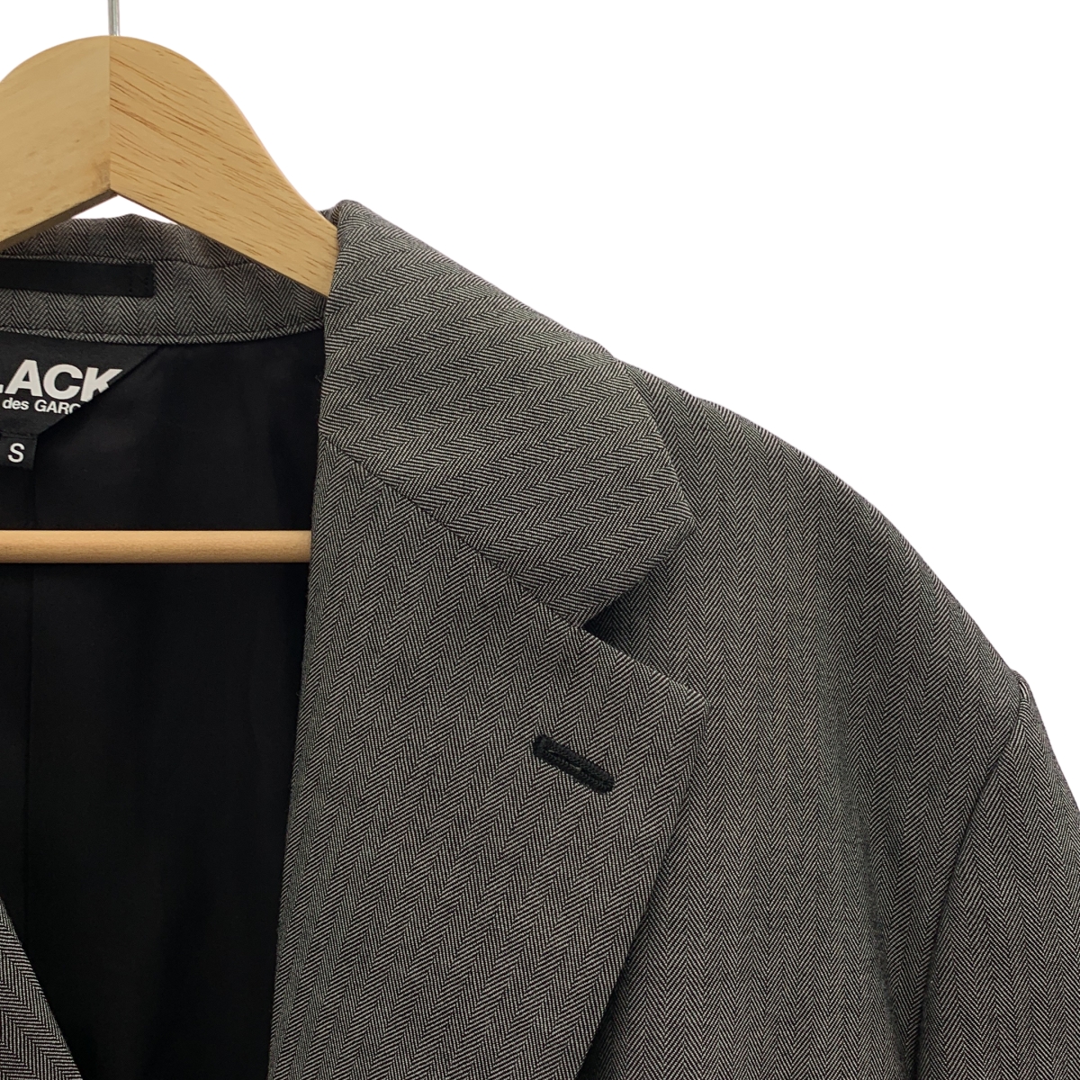 BLACK COMME des GARCONS / ブラックコムデギャルソン ウール カットオフ ヘリンボーン ジャケット