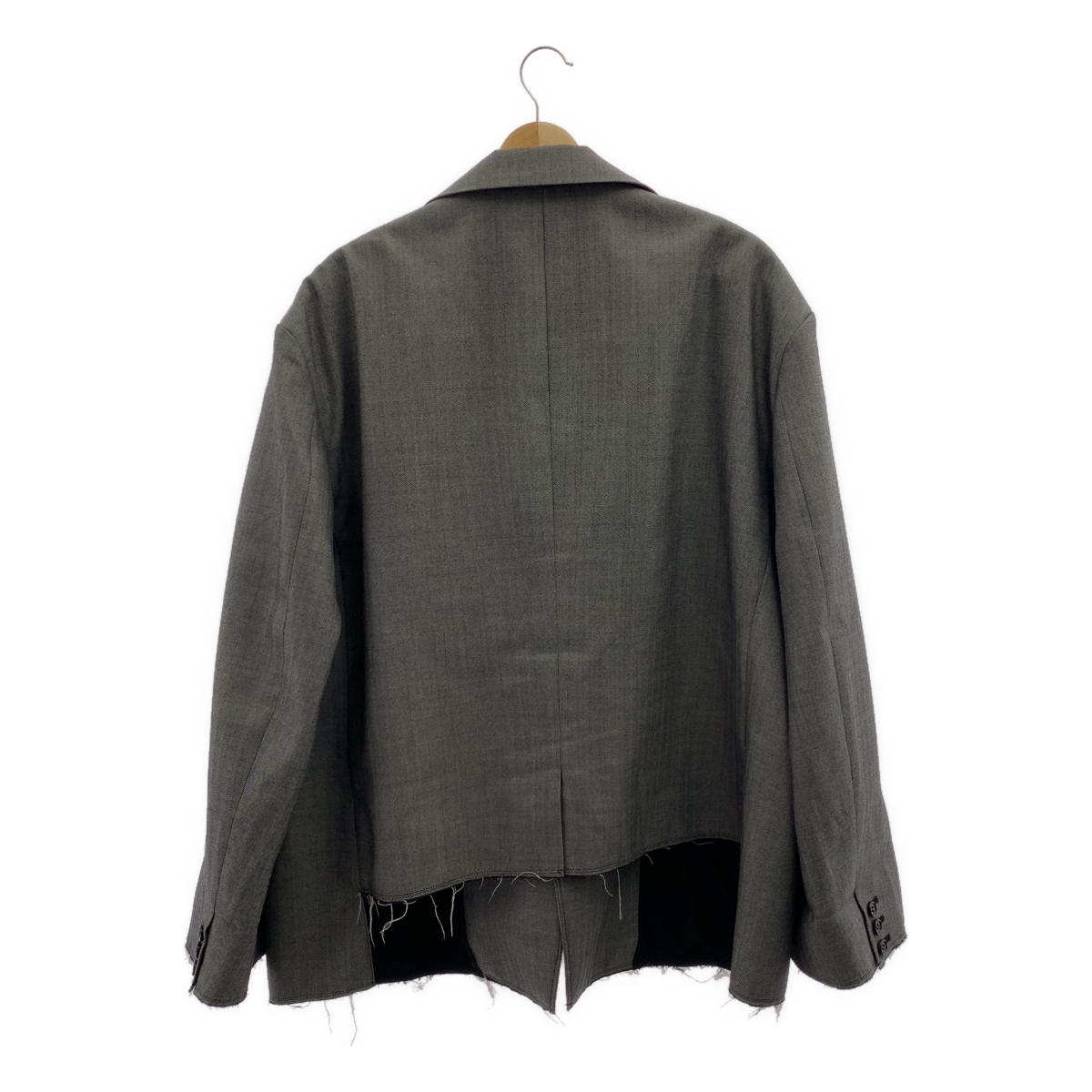 BLACK COMME des GARCONS / ブラックコムデギャルソン ウール カットオフ ヘリンボーン ジャケット