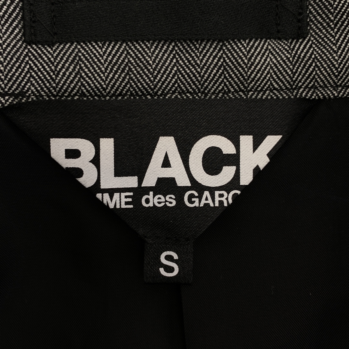 BLACK COMME des GARCONS / ブラックコムデギャルソン ウール カットオフ ヘリンボーン ジャケット