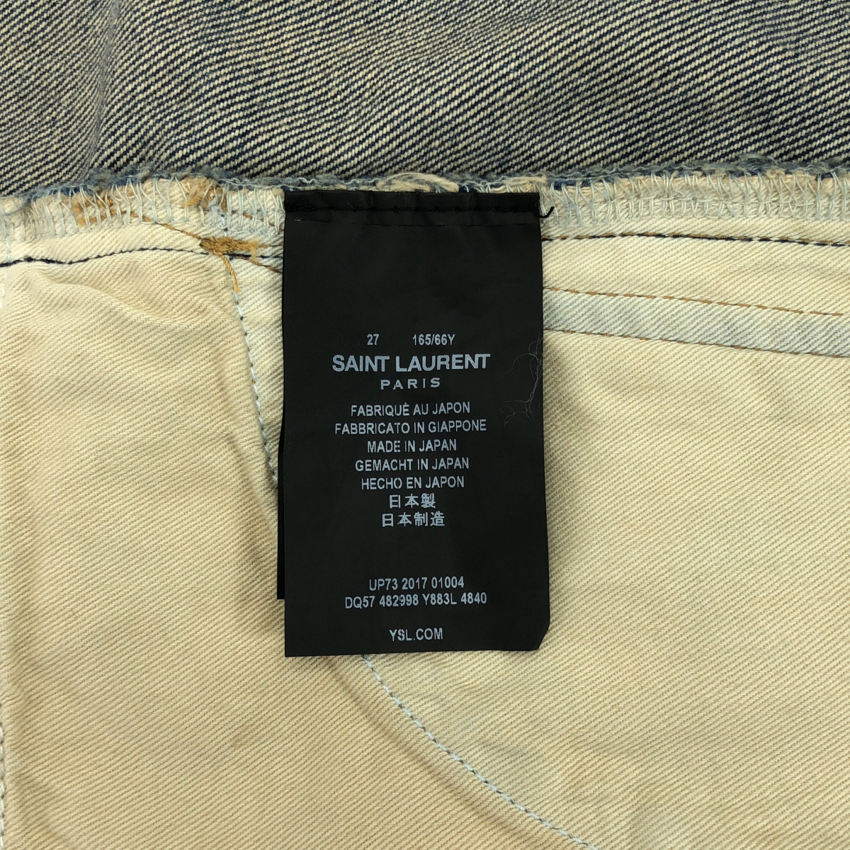 SAINT LAURENT / サンローラン エンブロイダリーロゴ ショート デニムパンツ