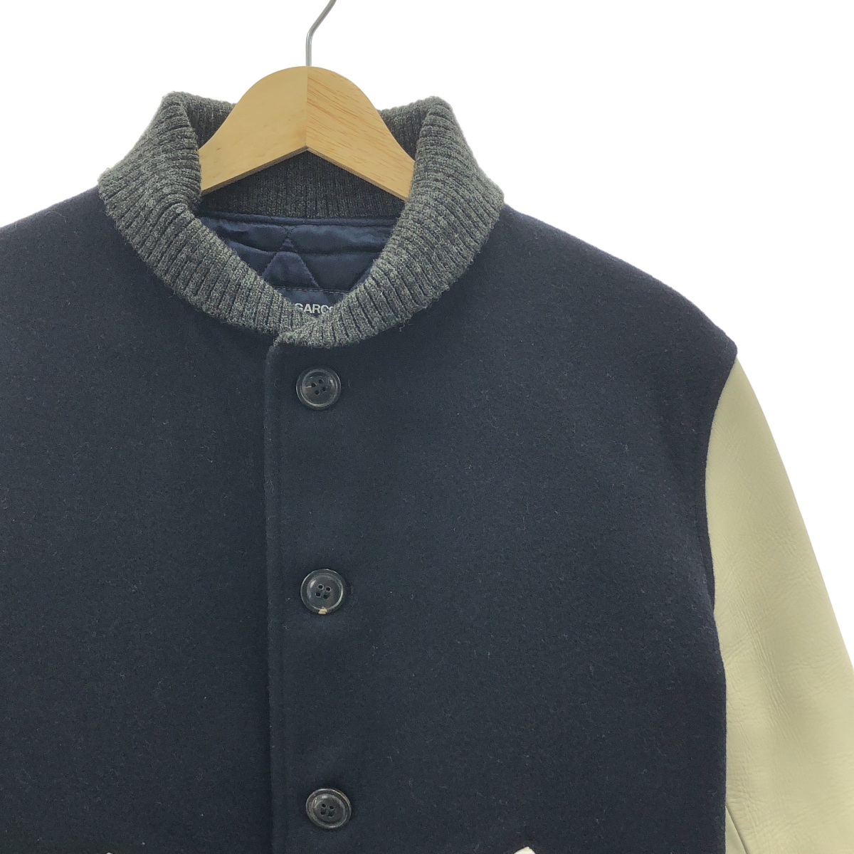 COMME des GARCONS HOMME / コムデギャルソンオム Johnson Leathers レザー切替 スタジャン ジャケット