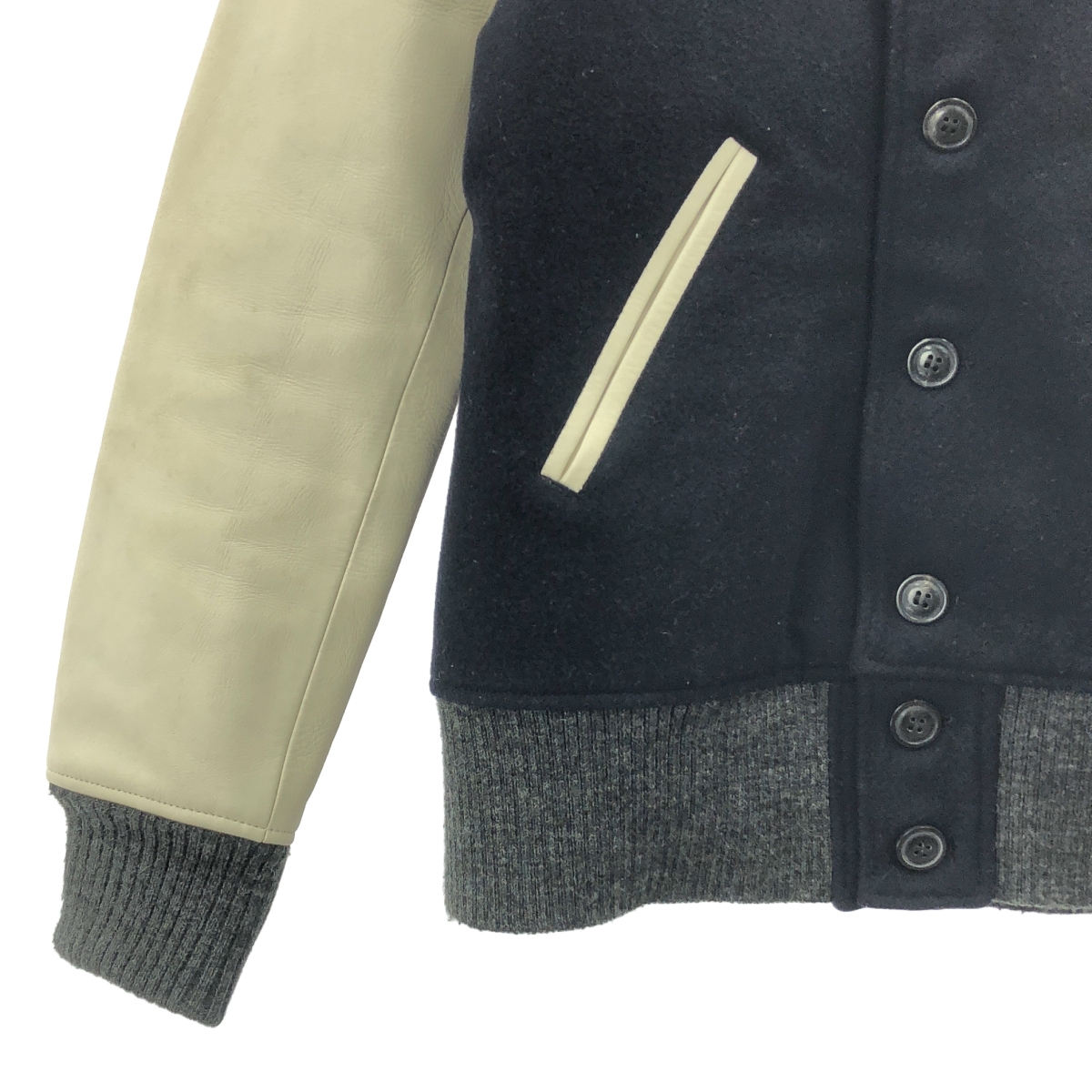 COMME des GARCONS HOMME / コムデギャルソンオム Johnson Leathers レザー切替 スタジャン ジャケット