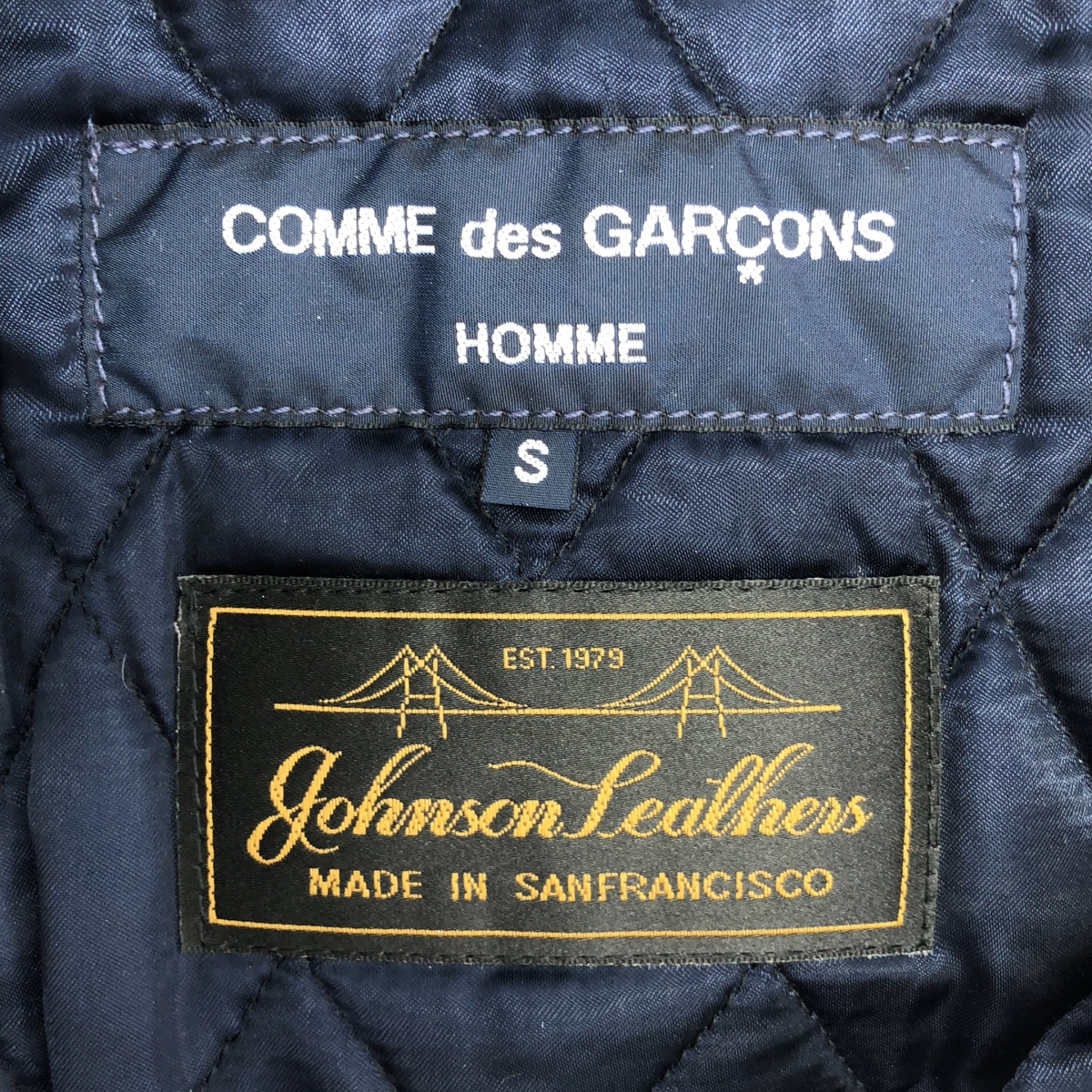 COMME des GARCONS HOMME / コムデギャルソンオム Johnson Leathers レザー切替 スタジャン ジャケット