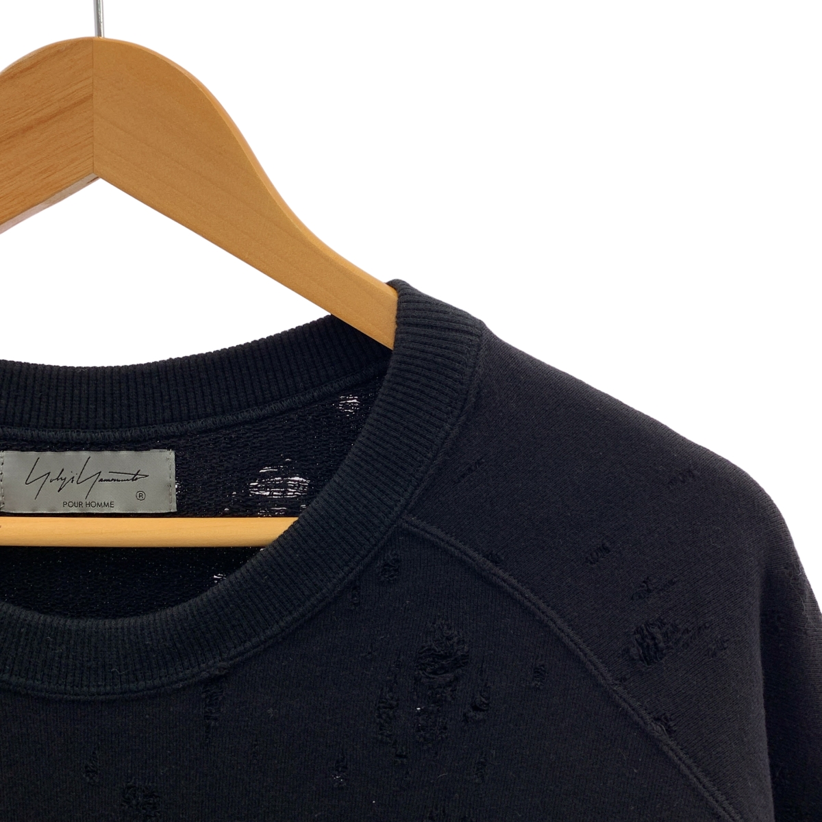 YOHJI YAMAMOTO POUR HOMME / ヨウジヤマモトプールオム DAMAGD LINING SWEAT SHIRT ダメージ加工 スウェット
