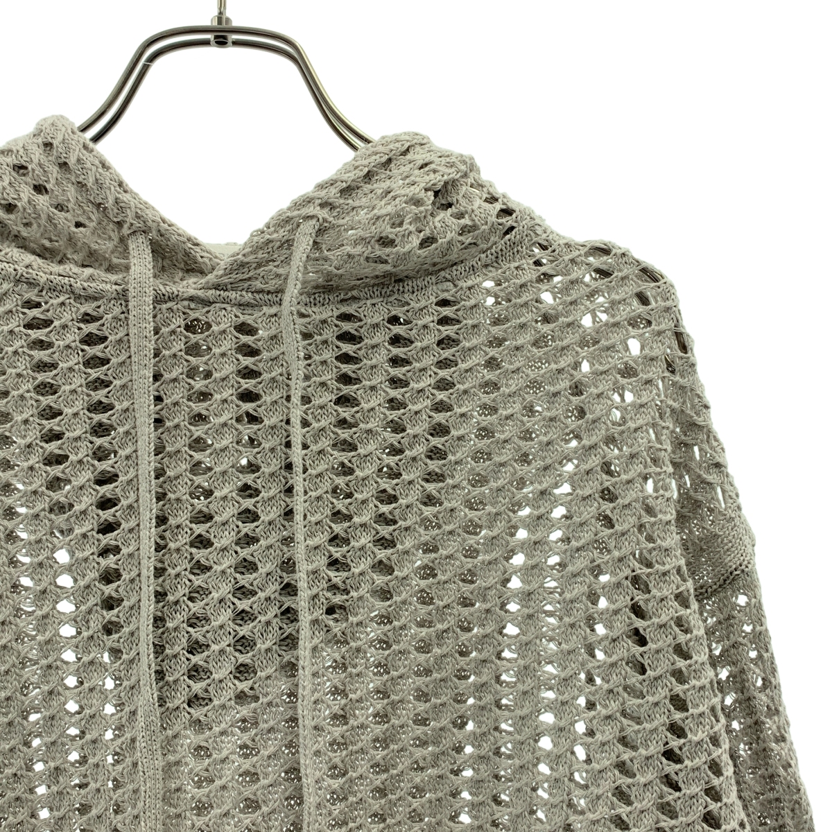 GALERIE VIE / ギャルリーヴィー オープンワークコットン フードプルオーバー ニットパーカー