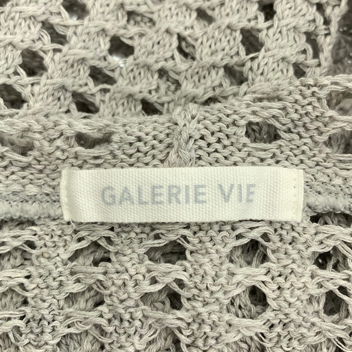 GALERIE VIE / ギャルリーヴィー オープンワークコットン フードプルオーバー ニットパーカー