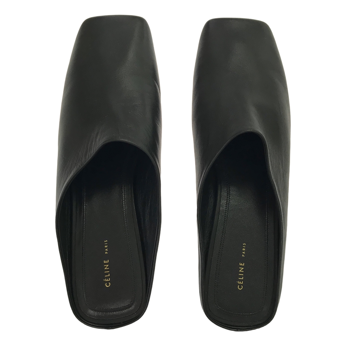 CELINE / セリーヌ フィービー期 レザー スクエア ミュール サンダル フラットシューズ