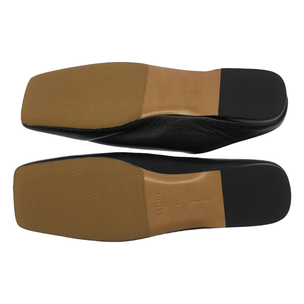 CELINE / セリーヌ フィービー期 レザー スクエア ミュール サンダル フラットシューズ