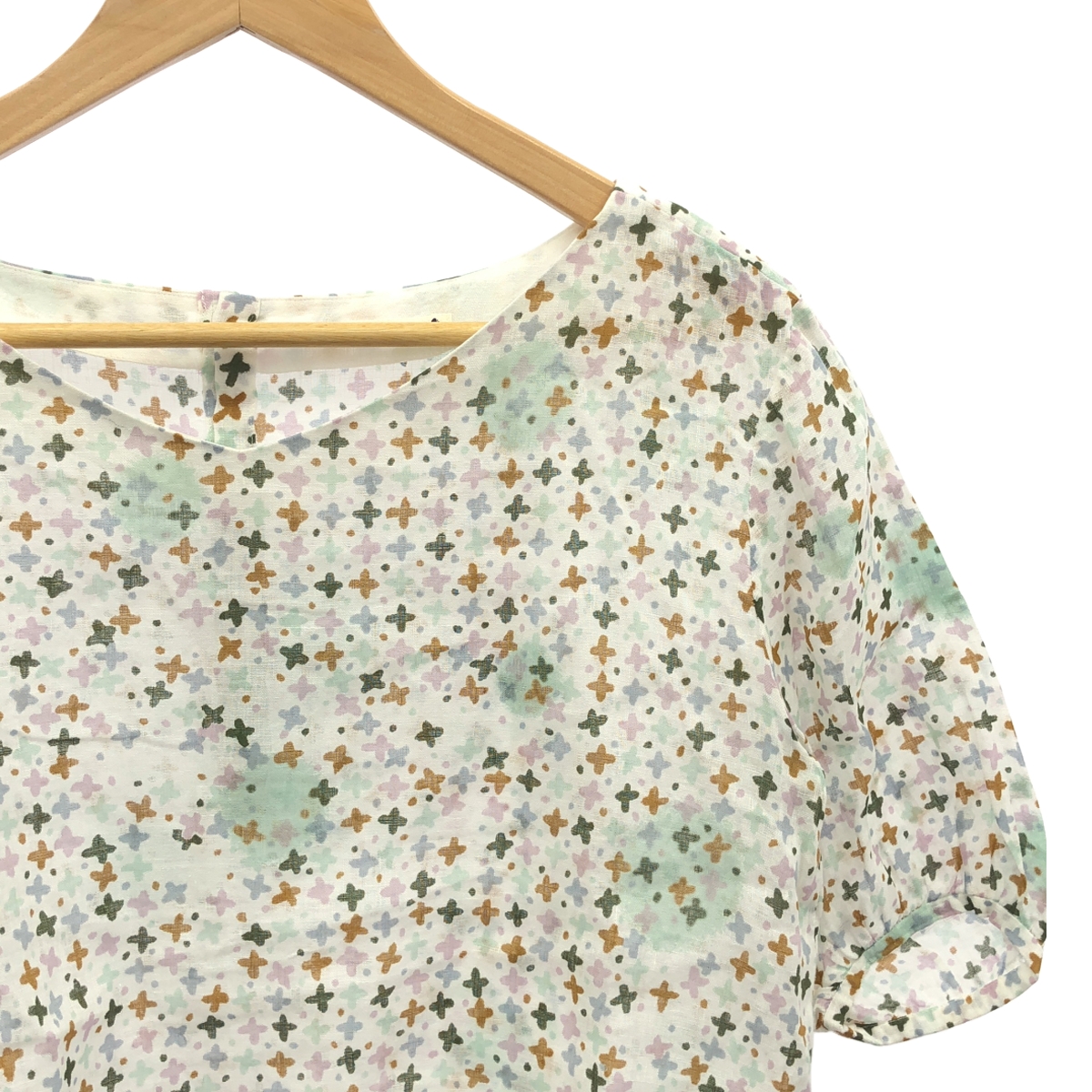 mina perhonen / ミナペルホネン star fence リネン 総柄 ブラウス