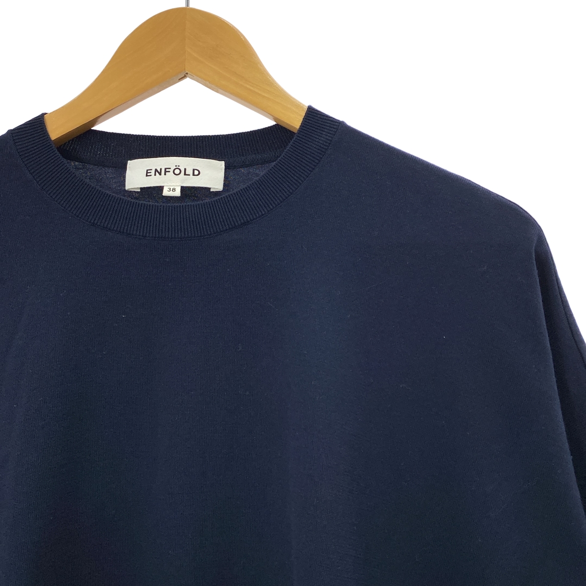 ENFOLD / エンフォルド KNIT×CUT T-SHIRT / コットン クルーネック スリット サマー ニット