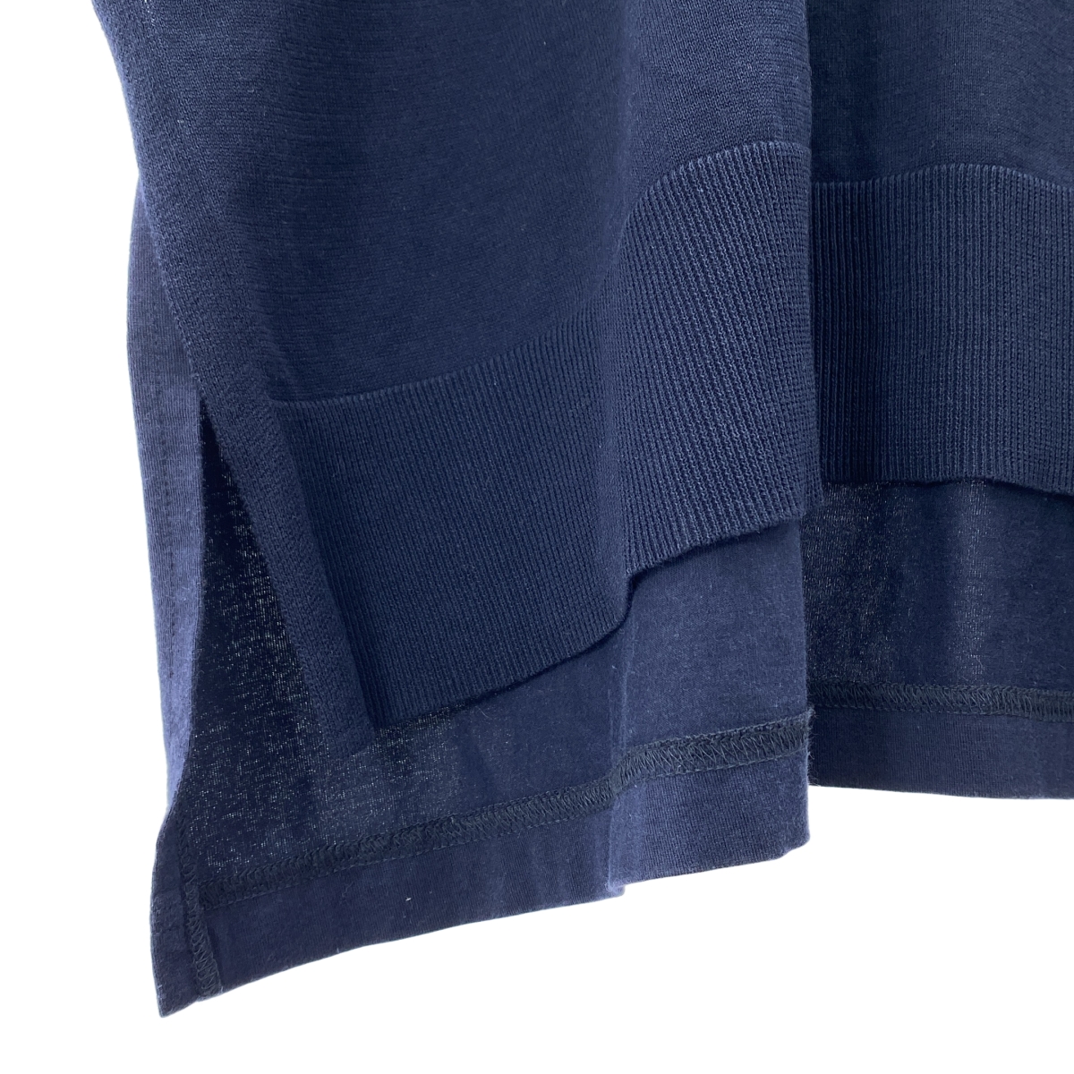 ENFOLD / エンフォルド KNIT×CUT T-SHIRT / コットン クルーネック スリット サマー ニット