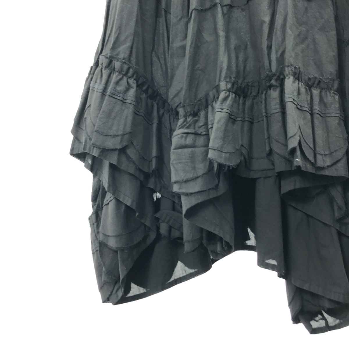 tricot COMME des GARCONS / トリココムデギャルソン 裾フリルデザイン ギャザー コットン ロングスカート