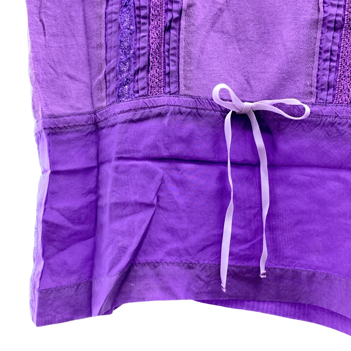 tricot COMME des GARCONS / トリココムデギャルソン キュプラ切替 ノースリーブ フリルブラウス