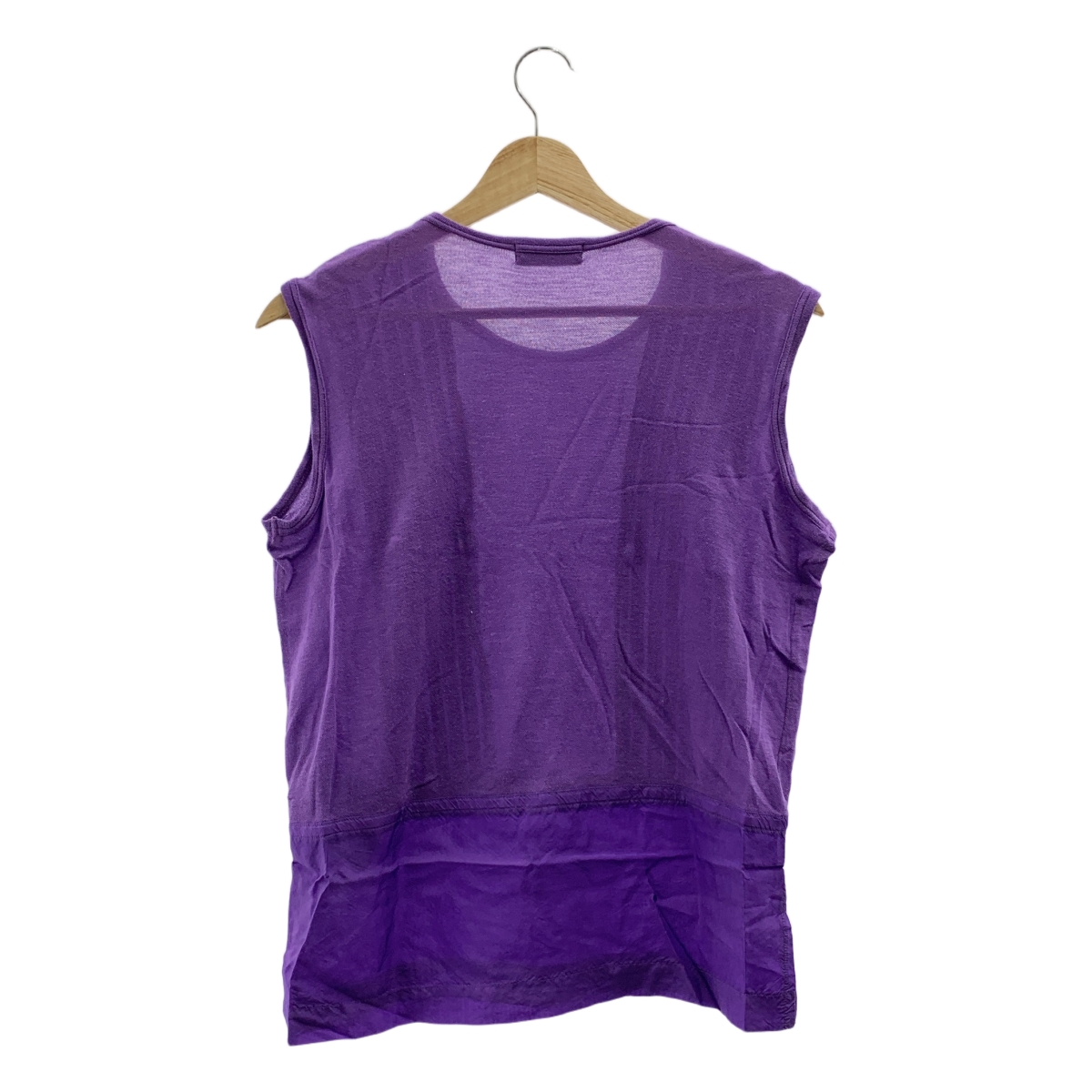 tricot COMME des GARCONS / トリココムデギャルソン キュプラ切替 ノースリーブ フリルブラウス