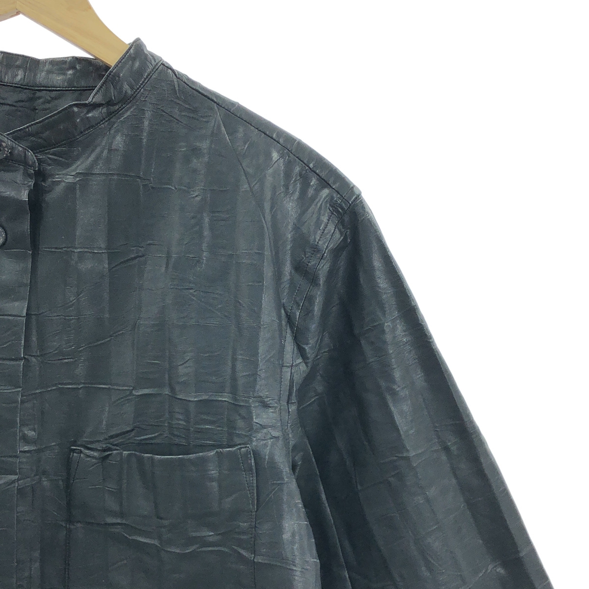 ISSEY MIYAKE / イッセイミヤケ プリーツ バンドカラー シャツ