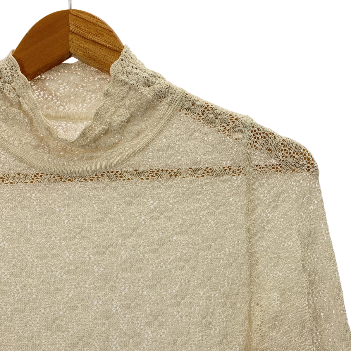 Mame Kurogouchi / マメクロゴウチ Knitted Lace Top レース ハイネック トップス