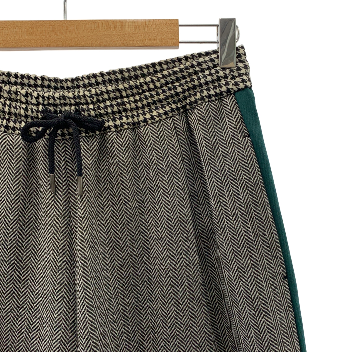 BARNEYS NEWYORK / バーニーズニューヨーク 千鳥格子 ヘリンボーン サイドライン ドローストリング イージー パンツ