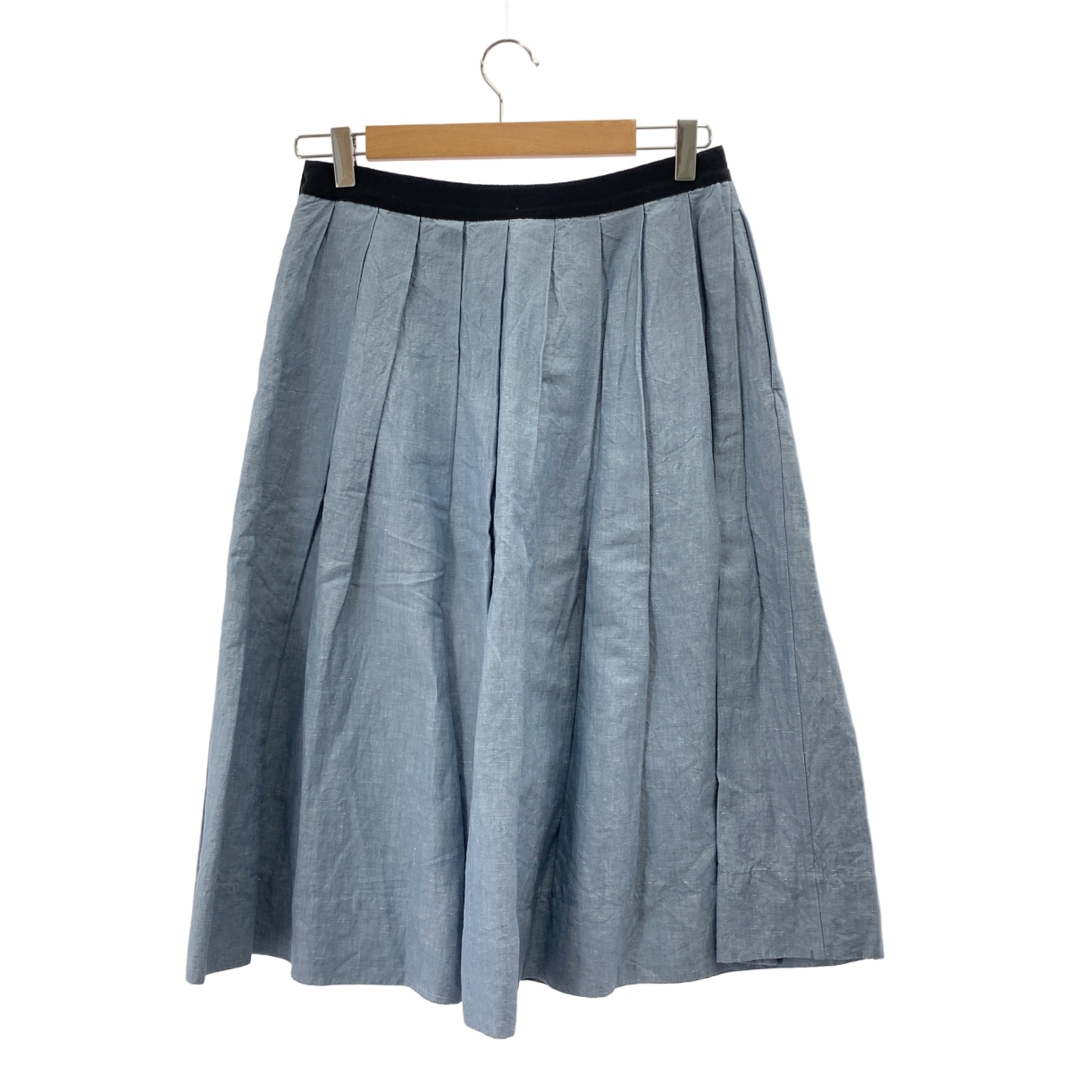 MARGARET HOWELL / マーガレットハウエル リネン サイドボタン プリーツ スカート