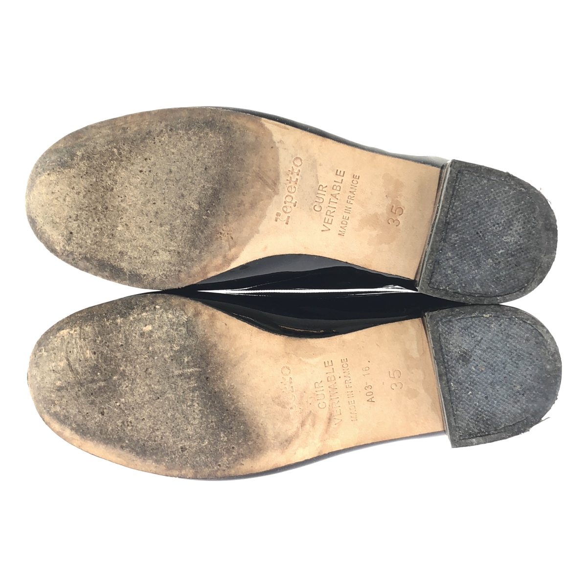 repetto / レペット パテントレザー リボン ヒール バレエシューズ