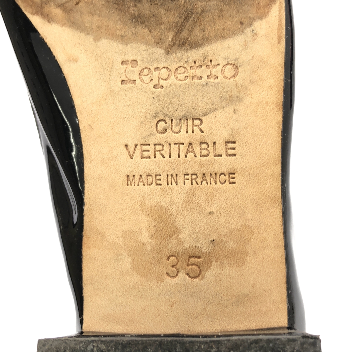 repetto / レペット パテントレザー リボン ヒール バレエシューズ