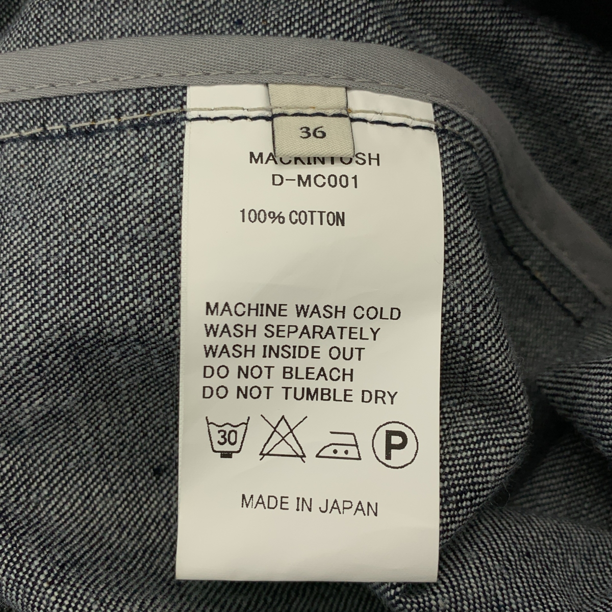 MACKINTOSH / マッキントッシュ コットンデニム ステンカラーコート