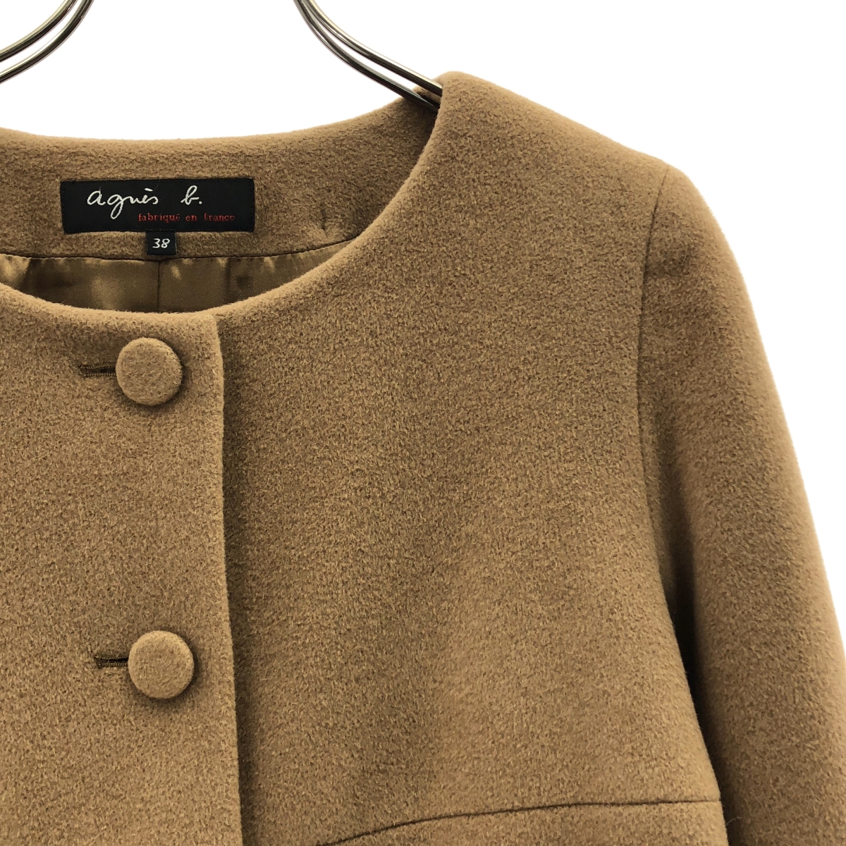 Agnes b. / アニエスベー ウール アンゴラ ノーカラーコート