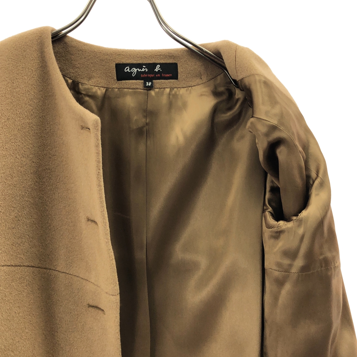 Agnes b. / アニエスベー ウール アンゴラ ノーカラーコート