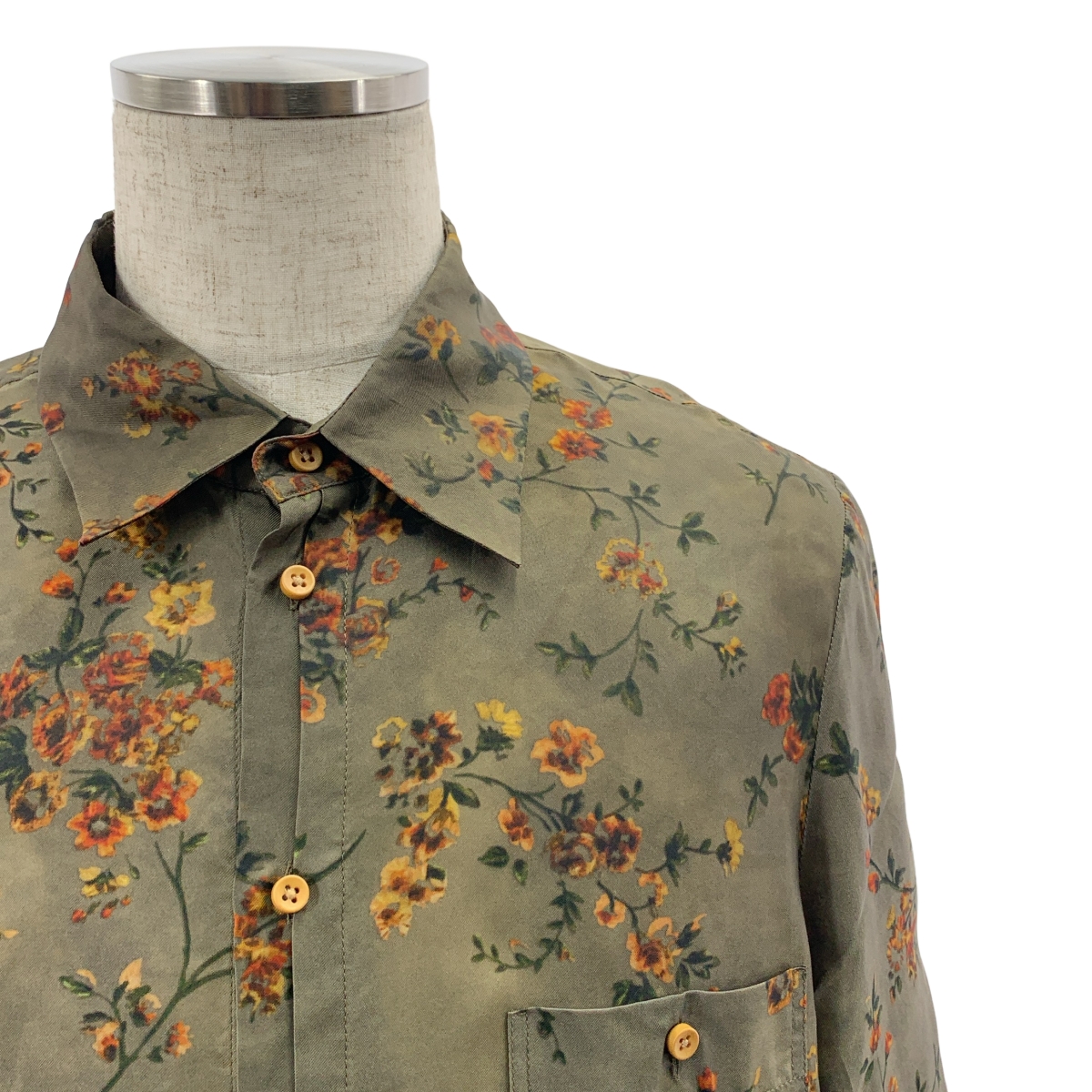 UMA WANG / ユマワン ビスコース レーヨン 総柄 オーバーシルエット シャツ