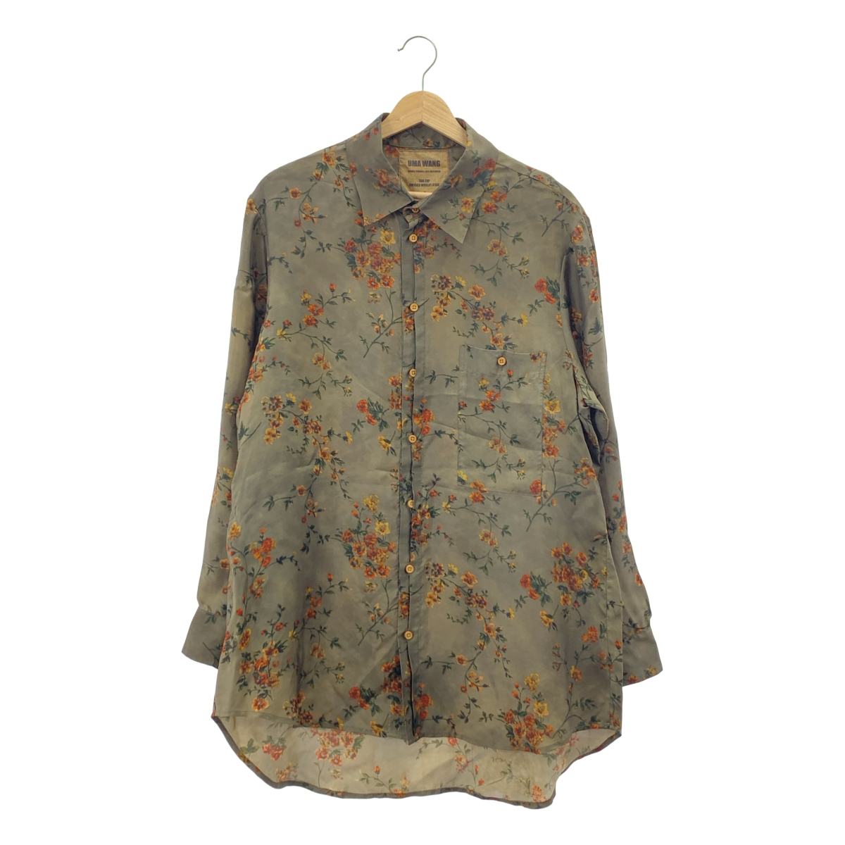 UMA WANG / ユマワン ビスコース レーヨン 総柄 オーバーシルエット シャツ