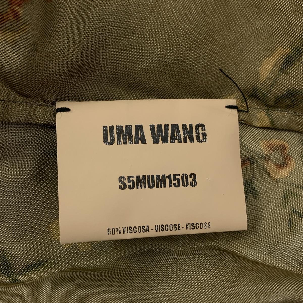 UMA WANG / ユマワン ビスコース レーヨン 総柄 オーバーシルエット シャツ