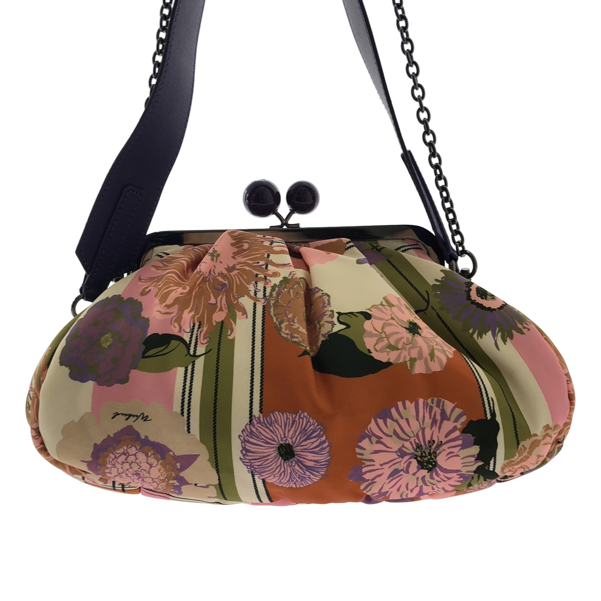 WEEKEND MAX MARA / ウィークエンドマックスマーラ twill pasticcino bag / 2way ショルダー付き 総柄 がま口 パスティチーノバッグ