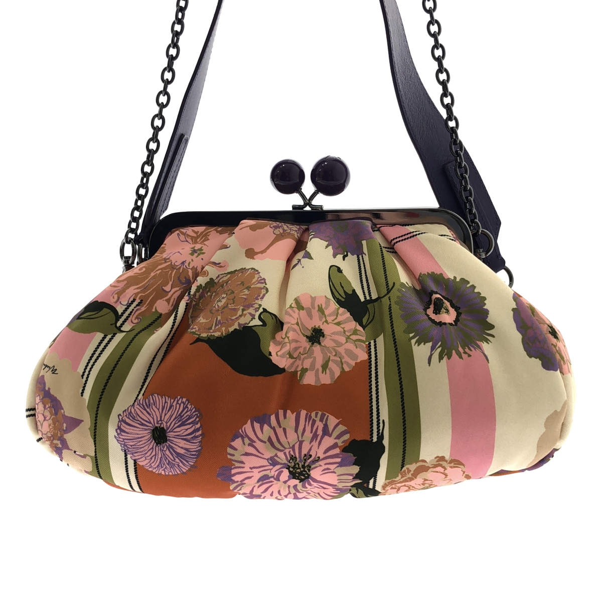 WEEKEND MAX MARA / ウィークエンドマックスマーラ twill pasticcino bag / 2way ショルダー付き 総柄 がま口 パスティチーノバッグ