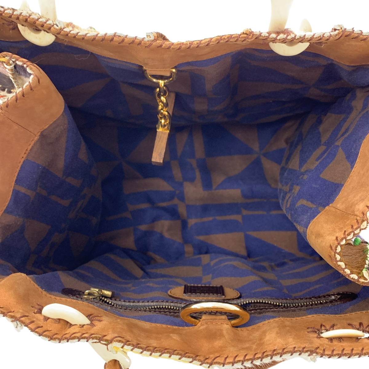 JAMIN PUECH / ジャマンピエッシュ ハラコ レザー パッチワーク ショルダーバッグ