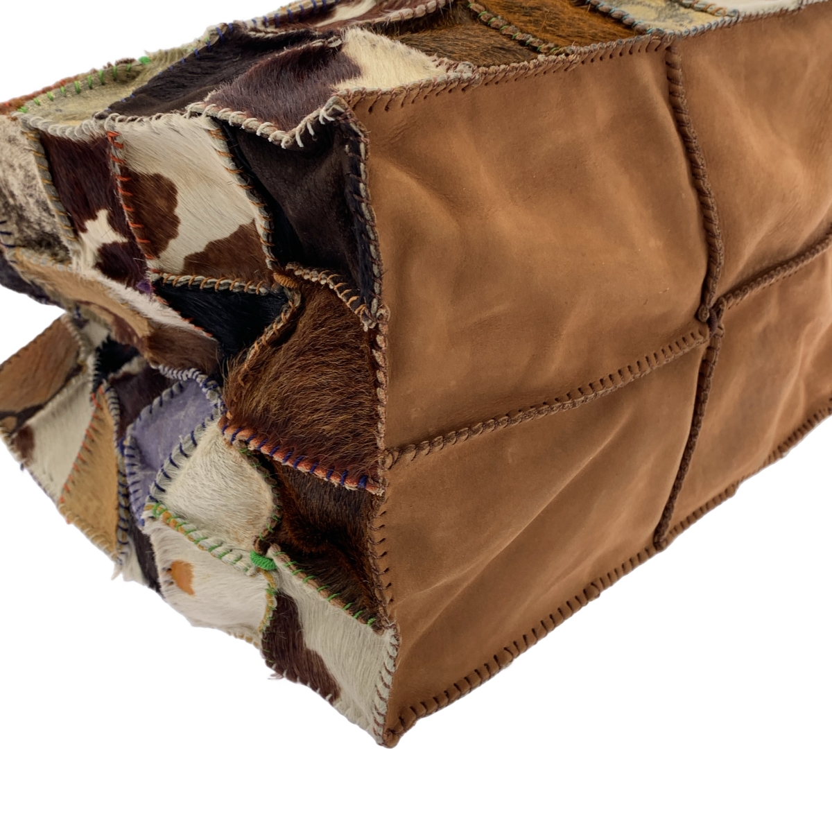 JAMIN PUECH / ジャマンピエッシュ ハラコ レザー パッチワーク ショルダーバッグ