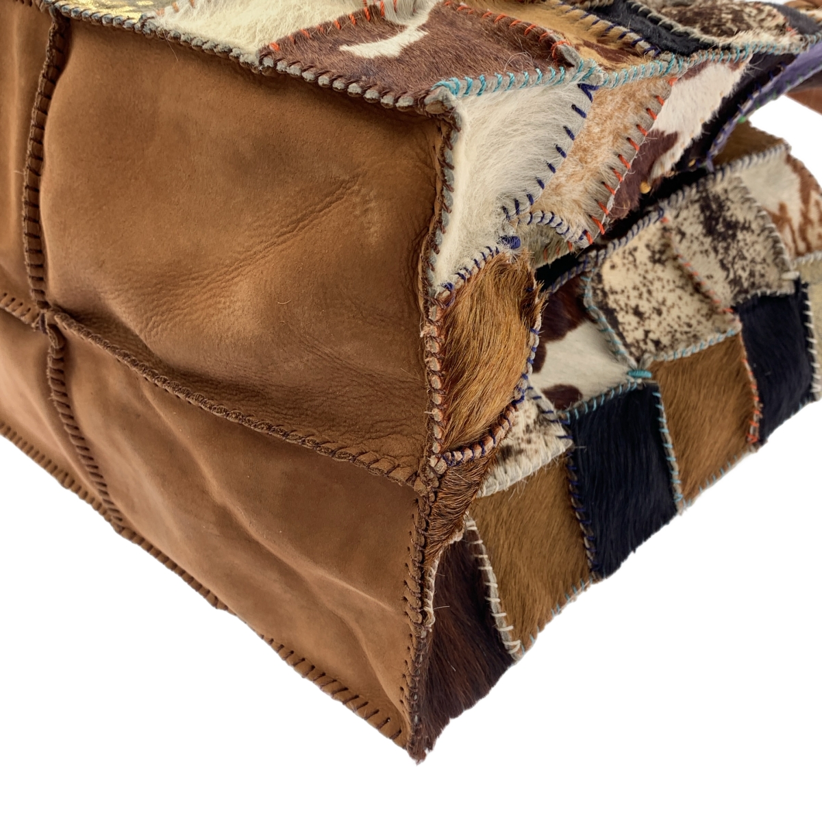 JAMIN PUECH / ジャマンピエッシュ ハラコ レザー パッチワーク ショルダーバッグ